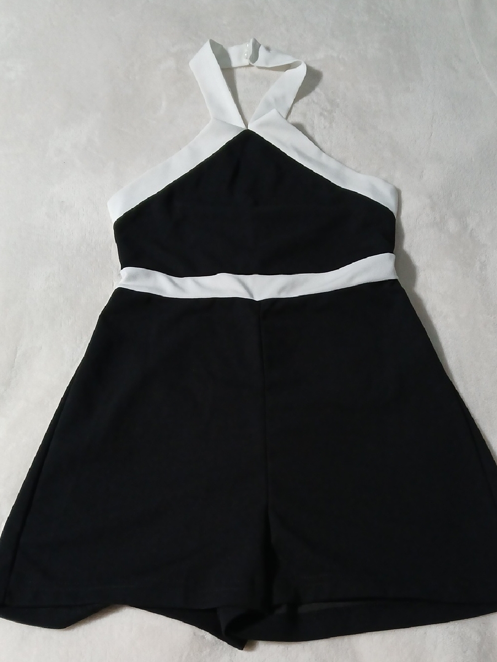 SHEIN Black and White Halter Romper